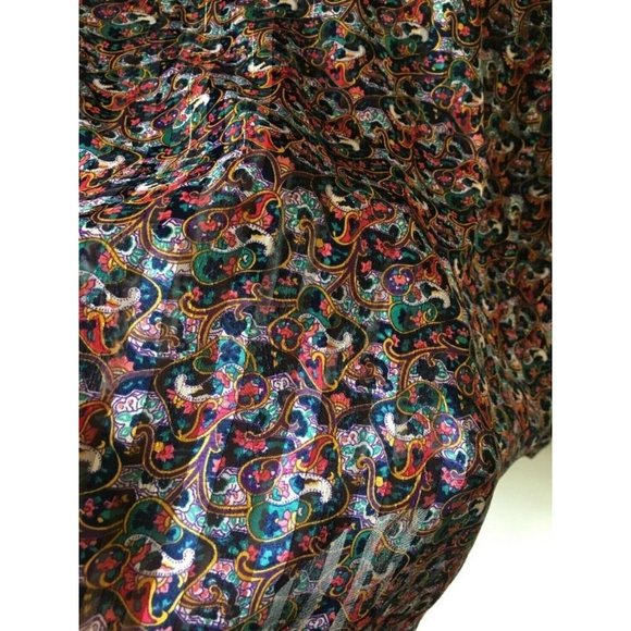 Hasting & Smith  polyester sheer colorful paisley  blouse mock neck size 8 - Picture 5 of 10